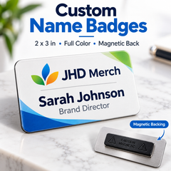 Custom Name Badge – 2" x 3" with Magnetic Back
