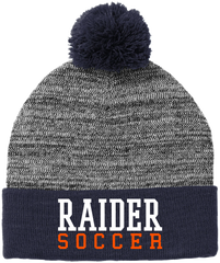 Raider Soccer Pom Pom Beanie (Grey/Navy)