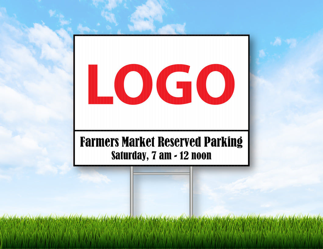 WC Farmers Market - Vendor Reserved Parking Sign