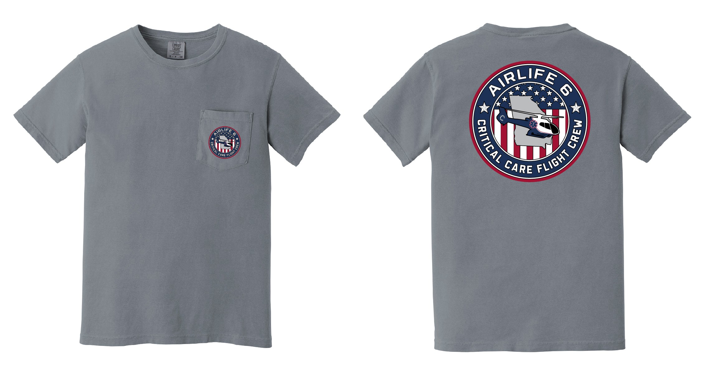 Air Life 6 Comfort Colors Pocket T-Shirt (Granite)
