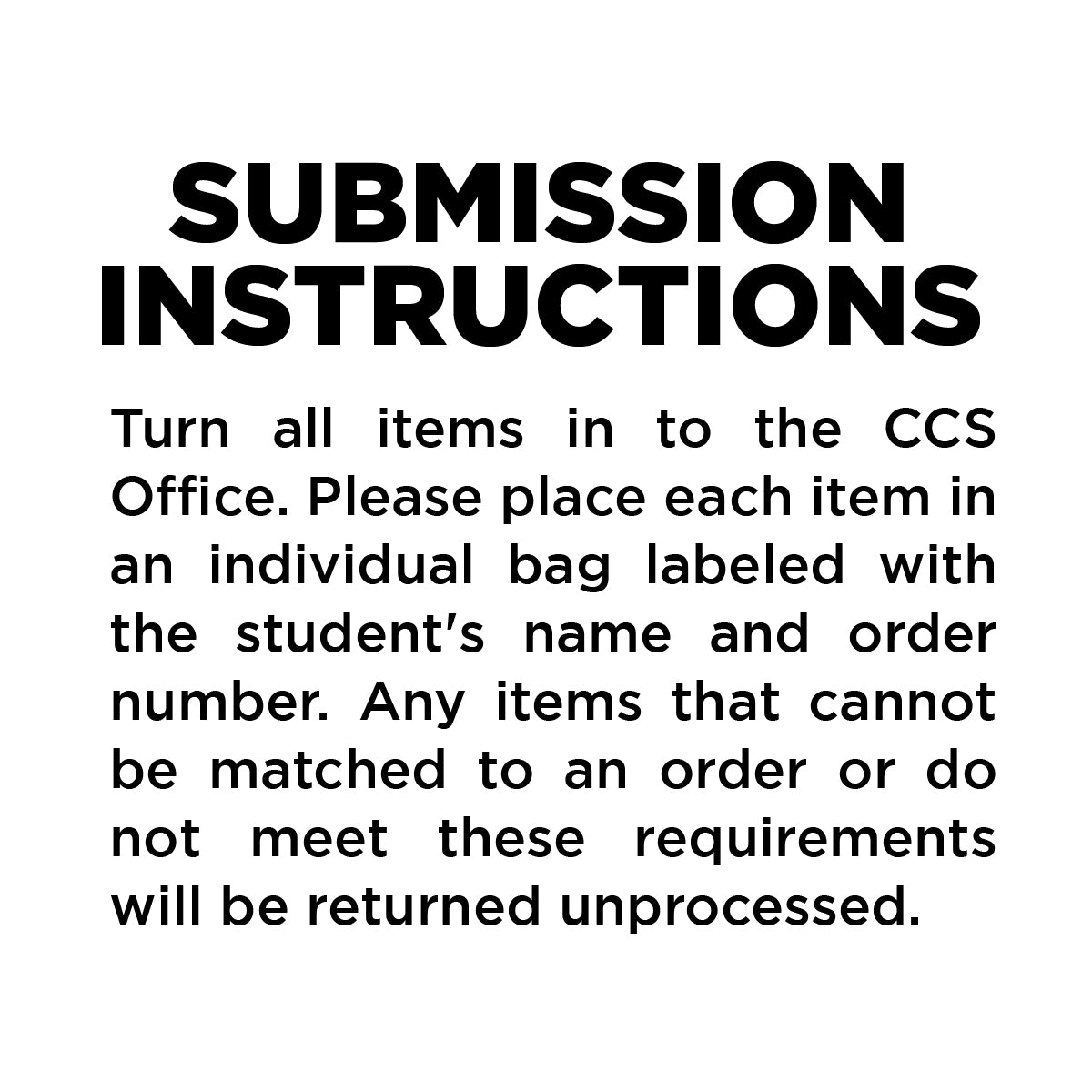 CCS Customer-Supplied Items for Decoration (Read Below)