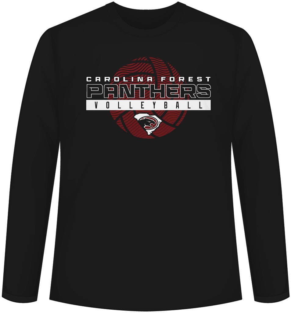 CF Volleyball Ringspun Long Sleeve Tee (Black)