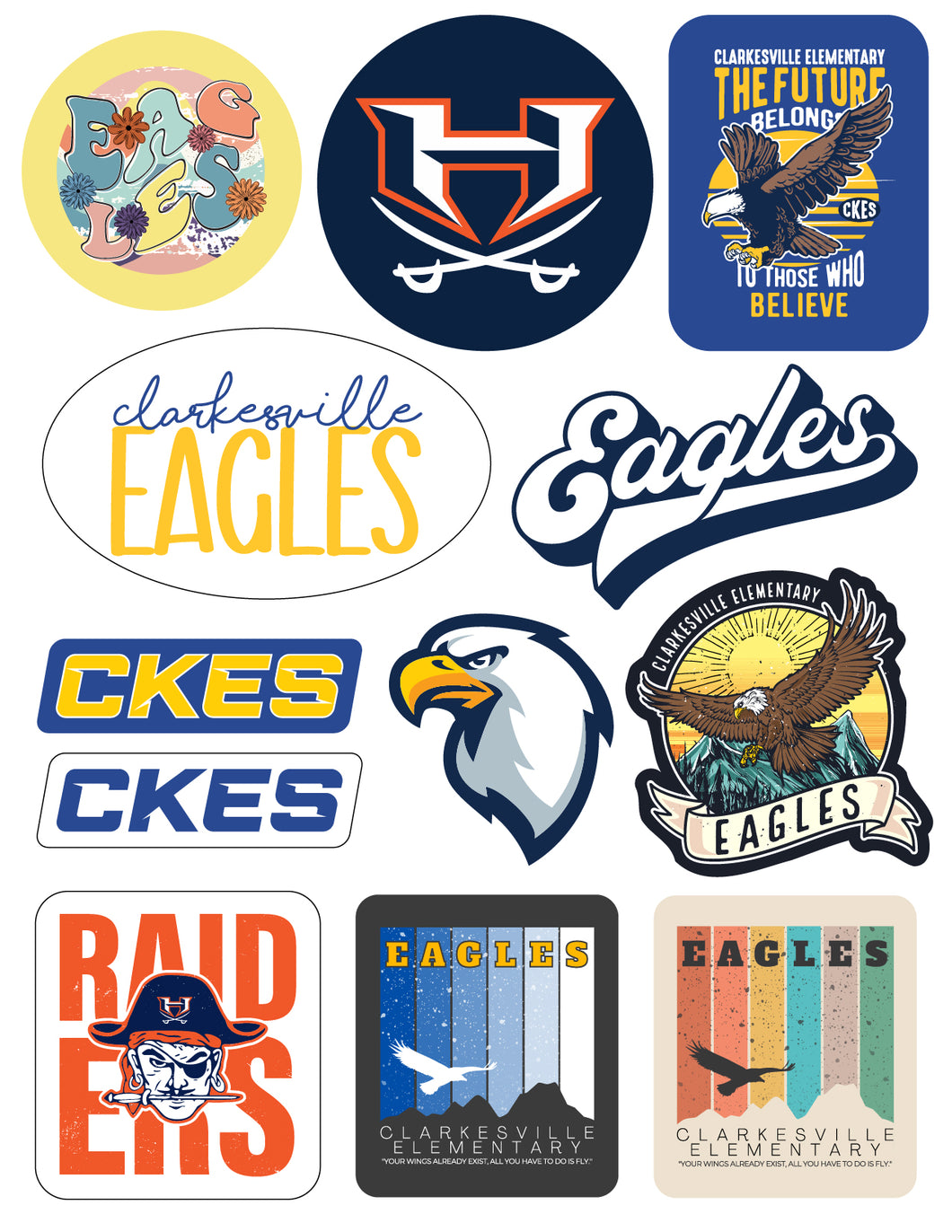 CKES Eagles Decal Sheet (12 stickers)