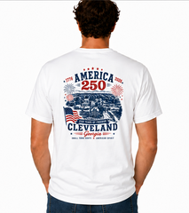 Cleveland Georgia America 250 T-Shirt | Vintage Patriotic 250 Years of Freedom Tee
