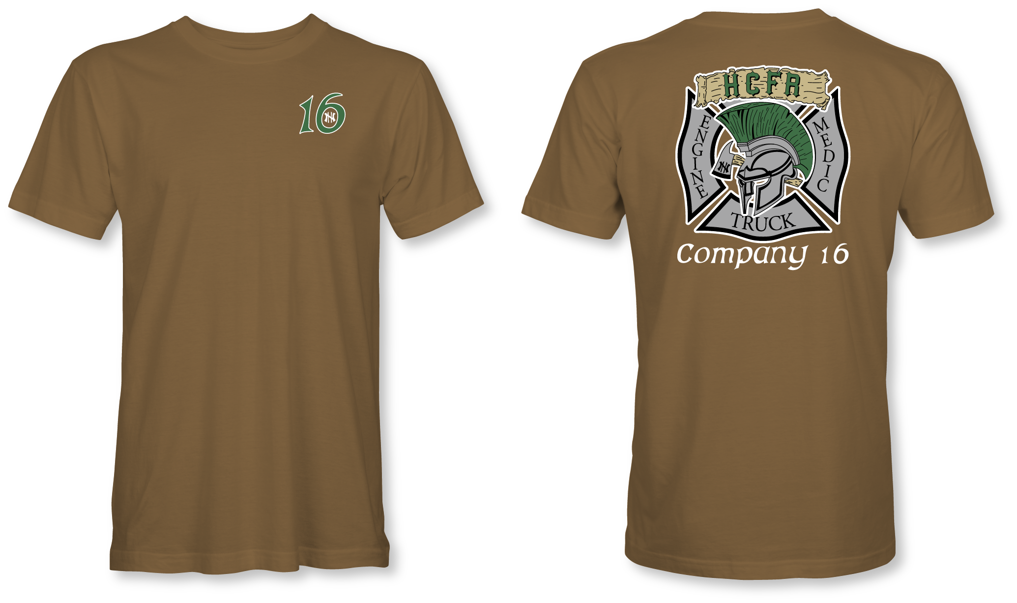 Station 16 Trojans - Port Short Sleeve Tee (Woodland Brown)