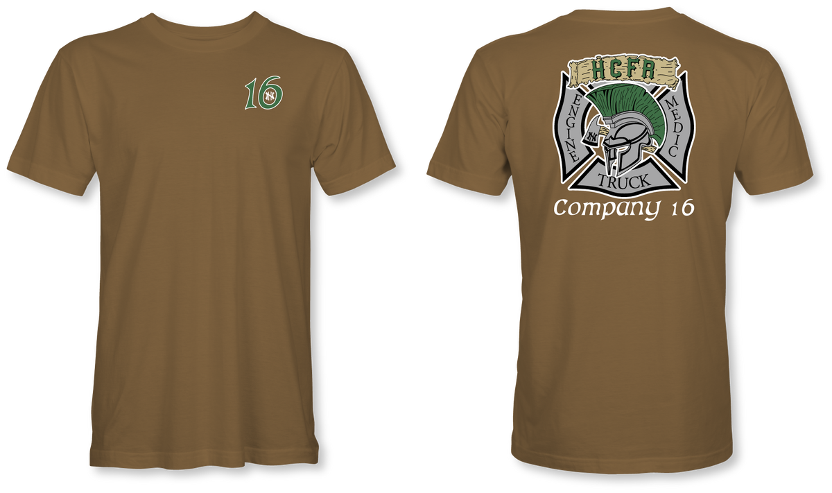 Station 16 Trojans - Port Short Sleeve Tee (Woodland Brown)