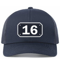 Load image into Gallery viewer, HCFR Snapback Trucker Hat (Navy)
