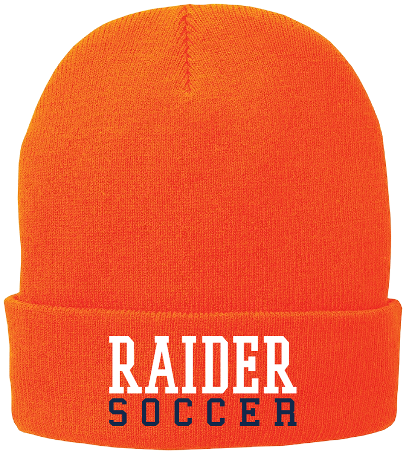 Raider Soccer Fleece-Lined Knit Cap (Orange)