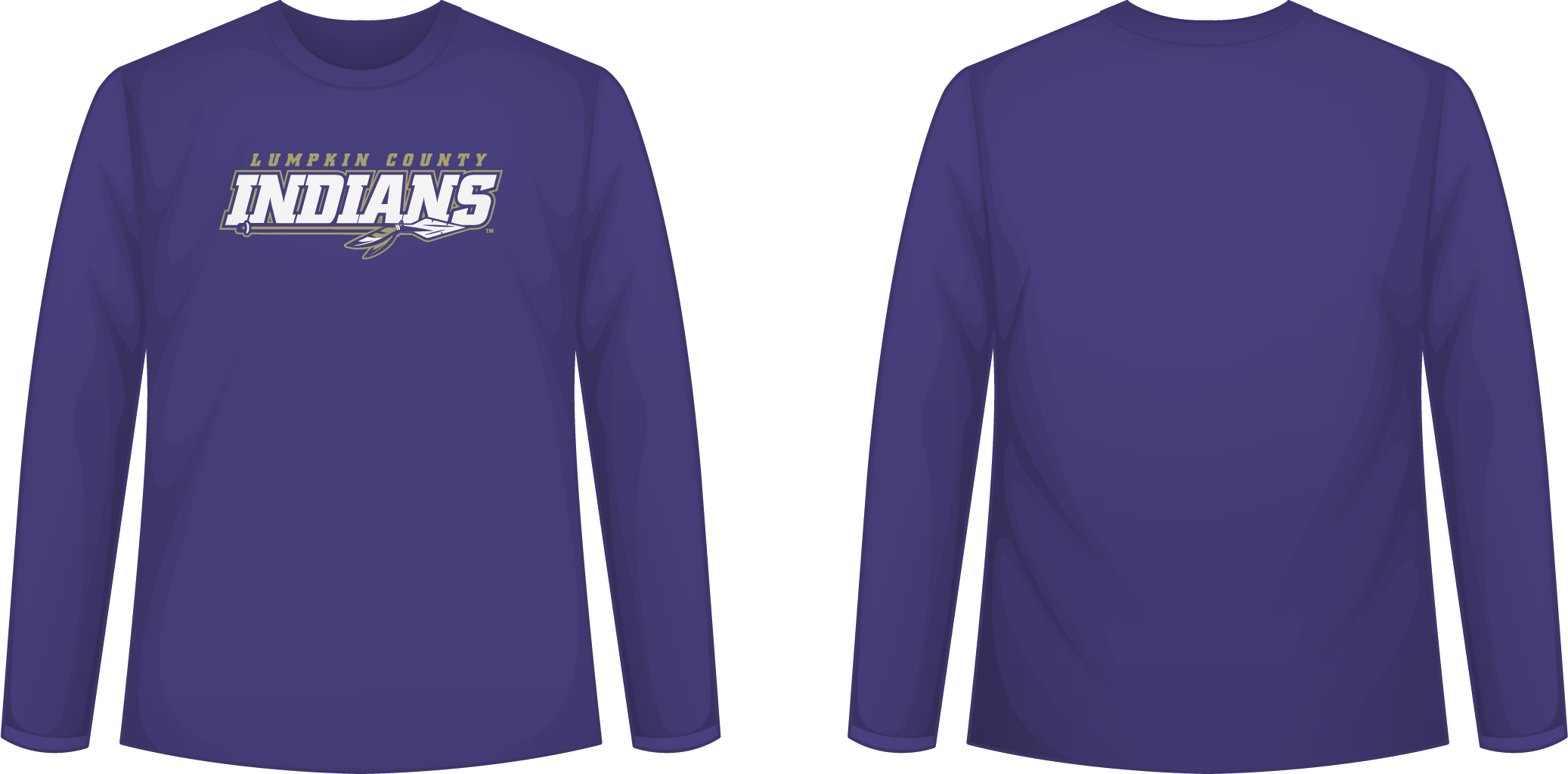 Lumpkin Co. Indians Long Sleeve Ringspun Tee (Purple)