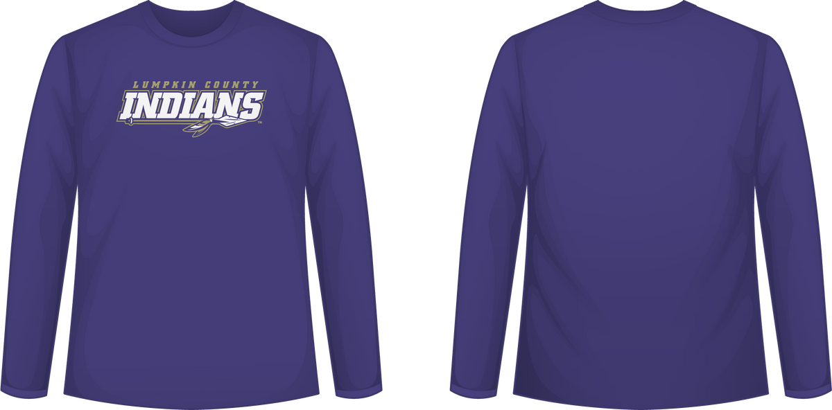 Lumpkin Co. Indians Long Sleeve Ringspun Tee (Purple)