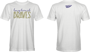 Long Branch Script Ringspun Tee - White