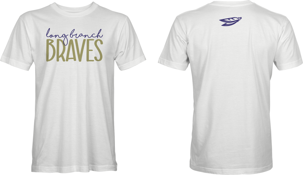 Long Branch Script Ringspun Tee - White
