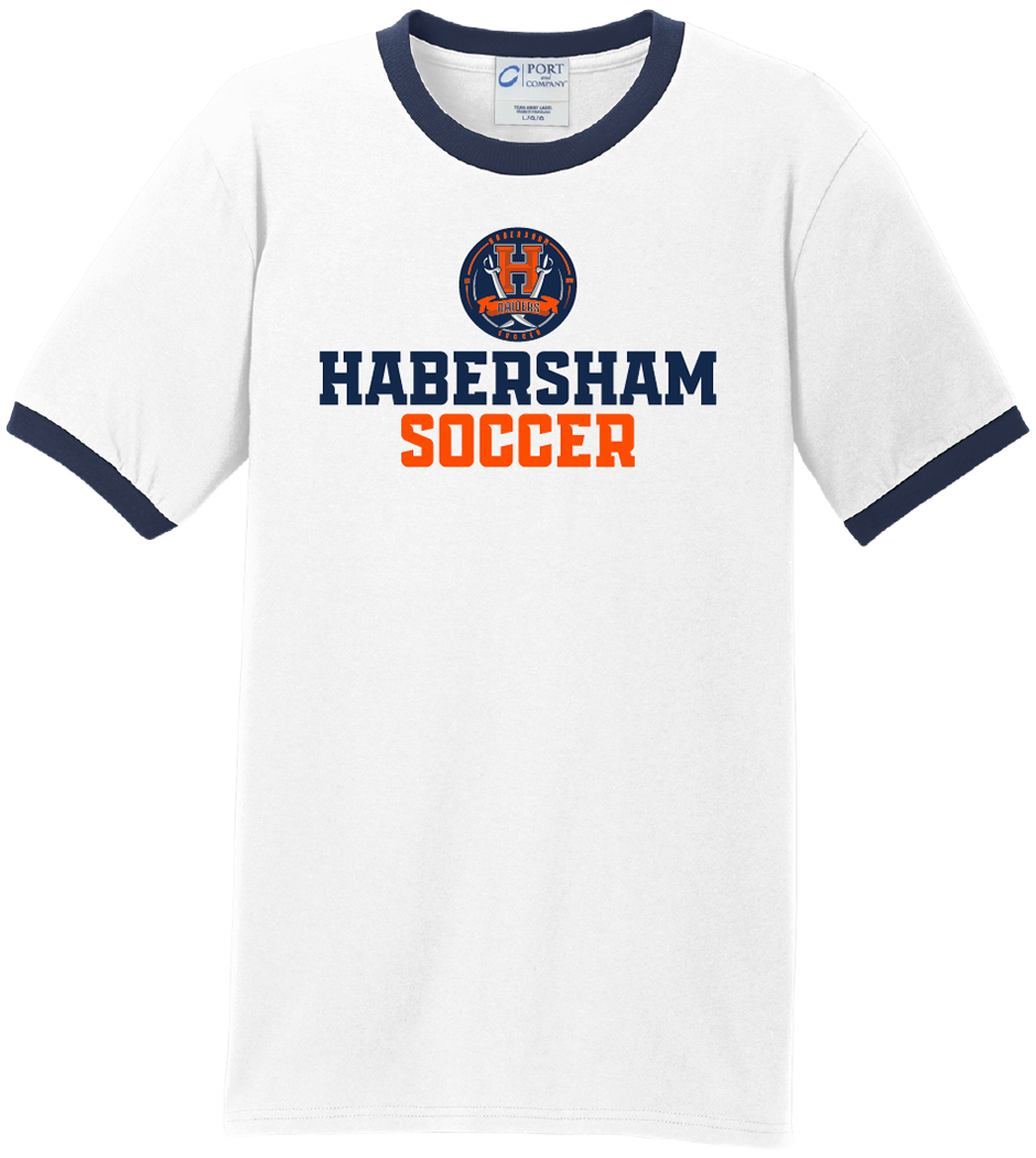 Habersham Soccer Ringer Tee (White/Navy)