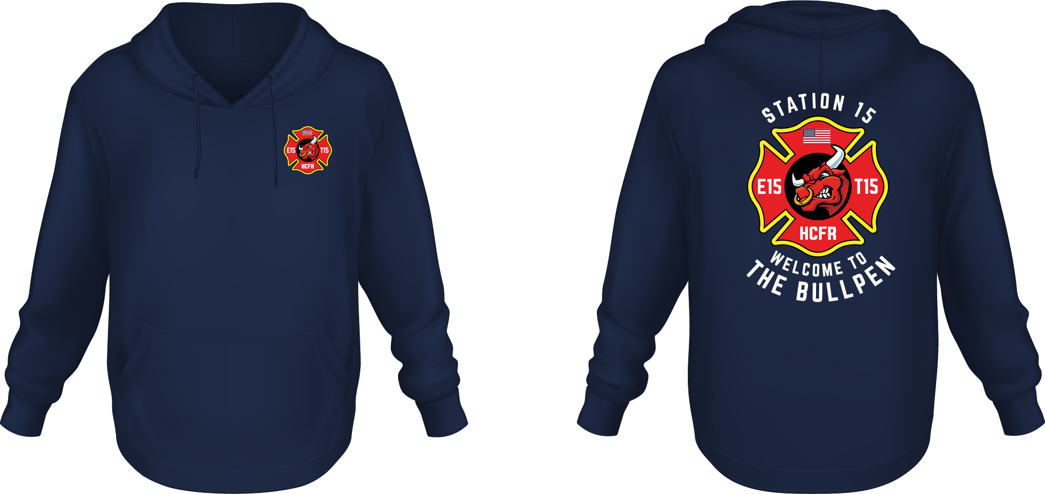 Station 15 Bullpen - Softstyle Hoodie (Navy)