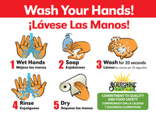 Load image into Gallery viewer, Bilingual Hand Wash Sign with Company Branding
