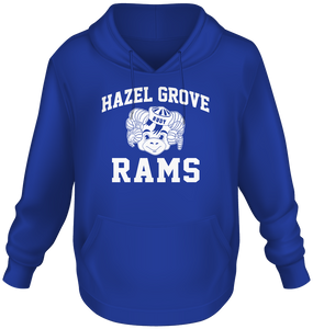 Hazel Grove Ram Mascot Hoodie - Royal Blue