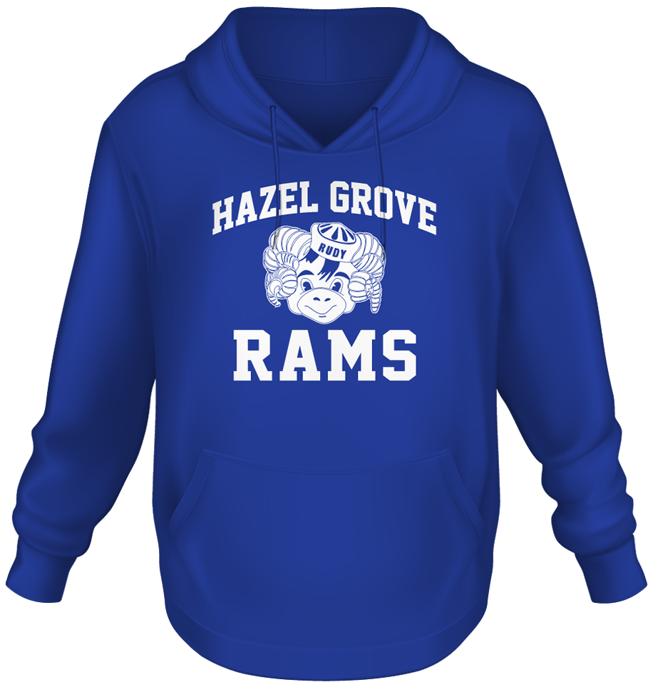 Hazel Grove Ram Mascot Hoodie - Royal Blue