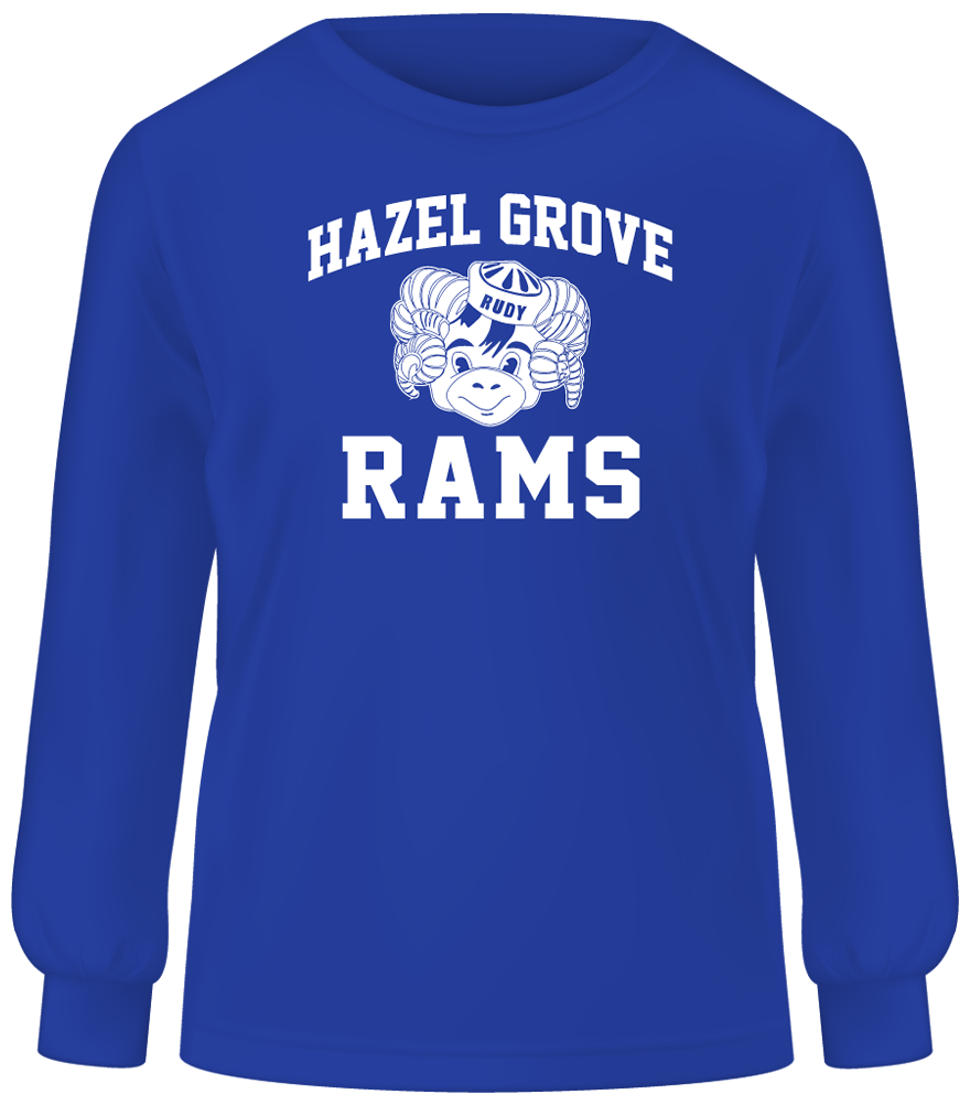 Hazel Grove Ram Mascot Sweatshirt - Royal Blue